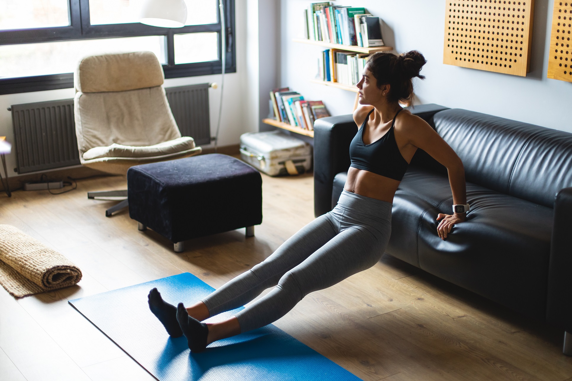 Person working out from home